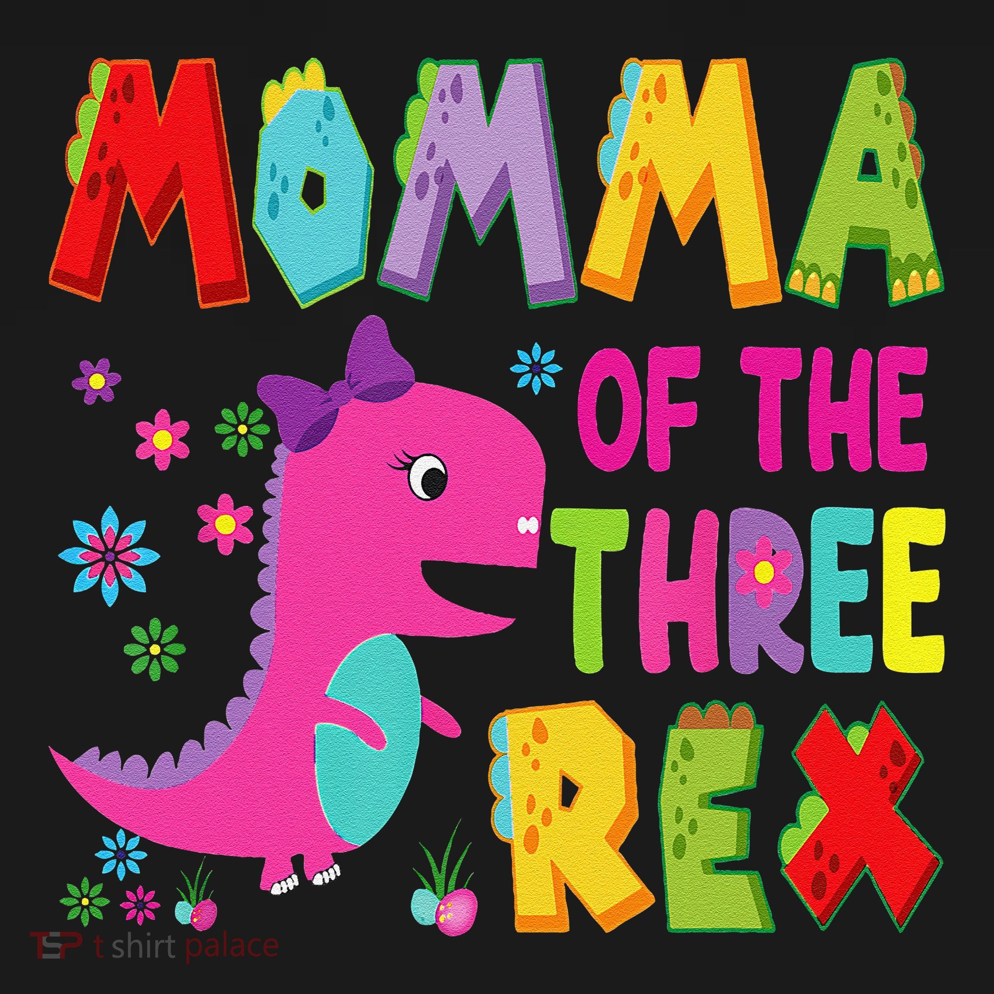 Momma Of The Three Rex 3rd Birthday Boy Dinosaur Trex Women's Hoodie
