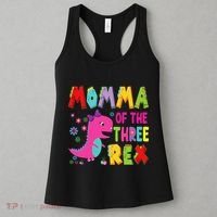 Momma Of The Three Rex 3rd Birthday Boy Dinosaur Trex Women's Tank Top thumb 3