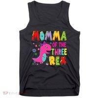 Momma Of The Three Rex 3rd Birthday Boy Dinosaur Trex Tank Top thumb 0
