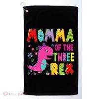 Momma Of The Three Rex 3rd Birthday Boy Dinosaur Trex Golf Towel thumb 0
