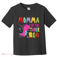 Momma Of The Three Rex 3rd Birthday Boy Dinosaur Trex Toddler T-Shirt thumb 0