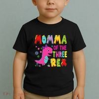 Momma Of The Three Rex 3rd Birthday Boy Dinosaur Trex Toddler T-Shirt thumb 2
