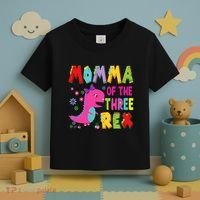 Momma Of The Three Rex 3rd Birthday Boy Dinosaur Trex Toddler T-Shirt thumb 3