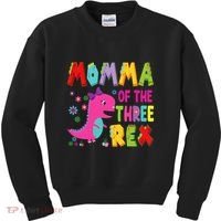 Momma Of The Three Rex 3rd Birthday Boy Dinosaur Trex Kids Sweatshirt thumb 0