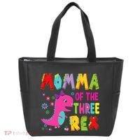 Momma Of The Three Rex 3rd Birthday Boy Dinosaur Trex Tote Bag thumb 0