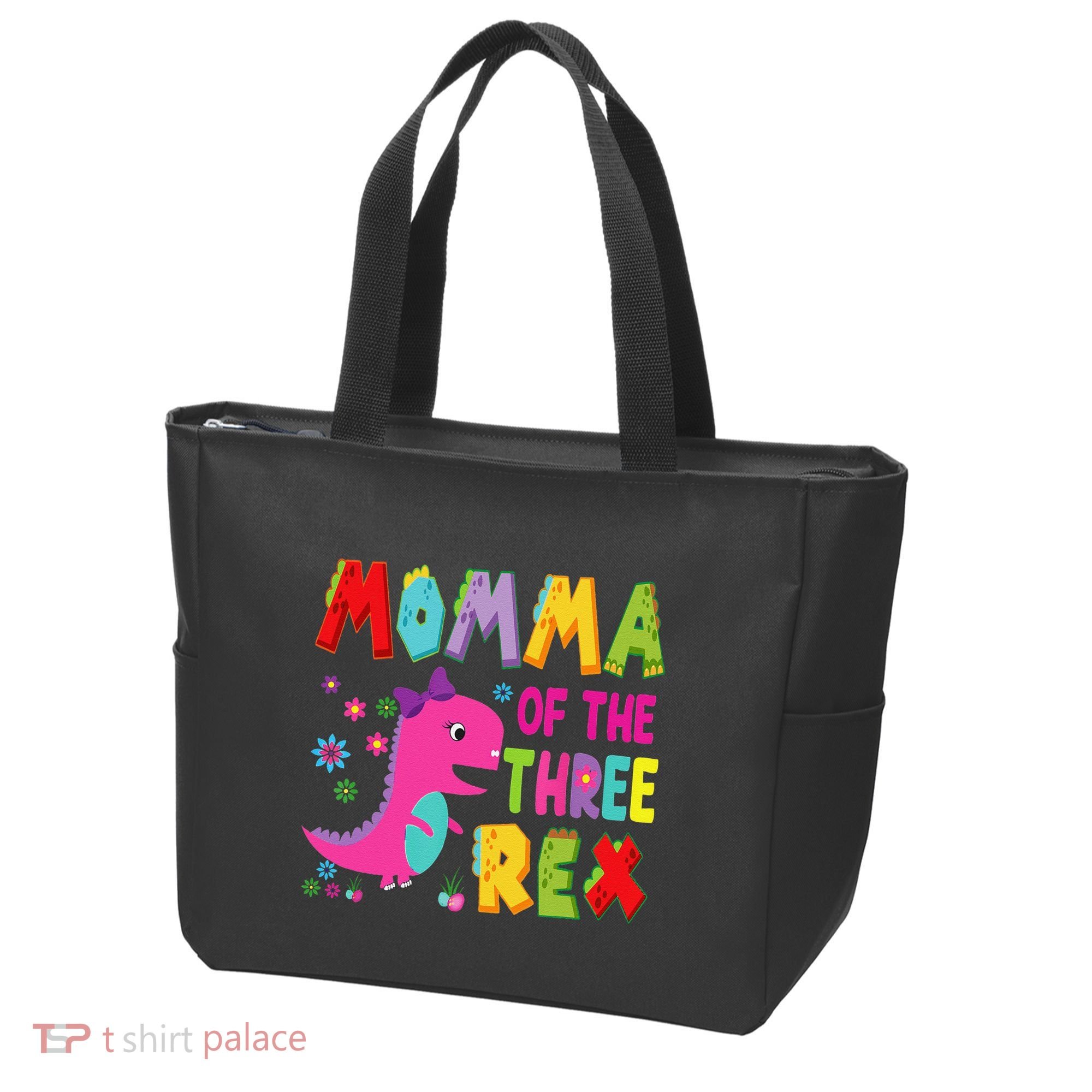 Momma Of The Three Rex 3rd Birthday Boy Dinosaur Trex Tote Bag