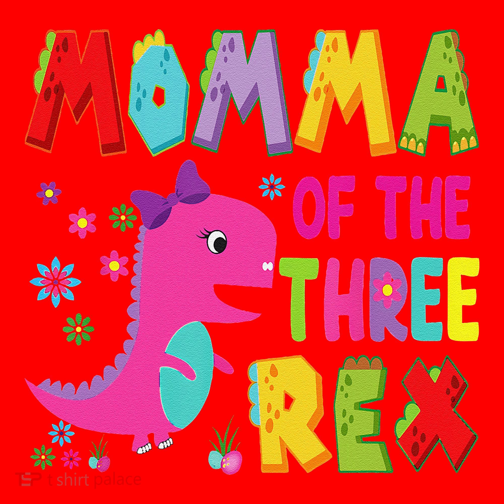 Momma Of The Three Rex 3rd Birthday Boy Dinosaur Trex Santa Hat