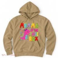 Momma Of The Three Rex 3rd Birthday Boy Dinosaur Trex Hoodie thumb 0