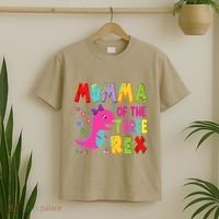 Momma Of The Three Rex 3rd Birthday Boy Dinosaur Trex T-Shirt thumb 2