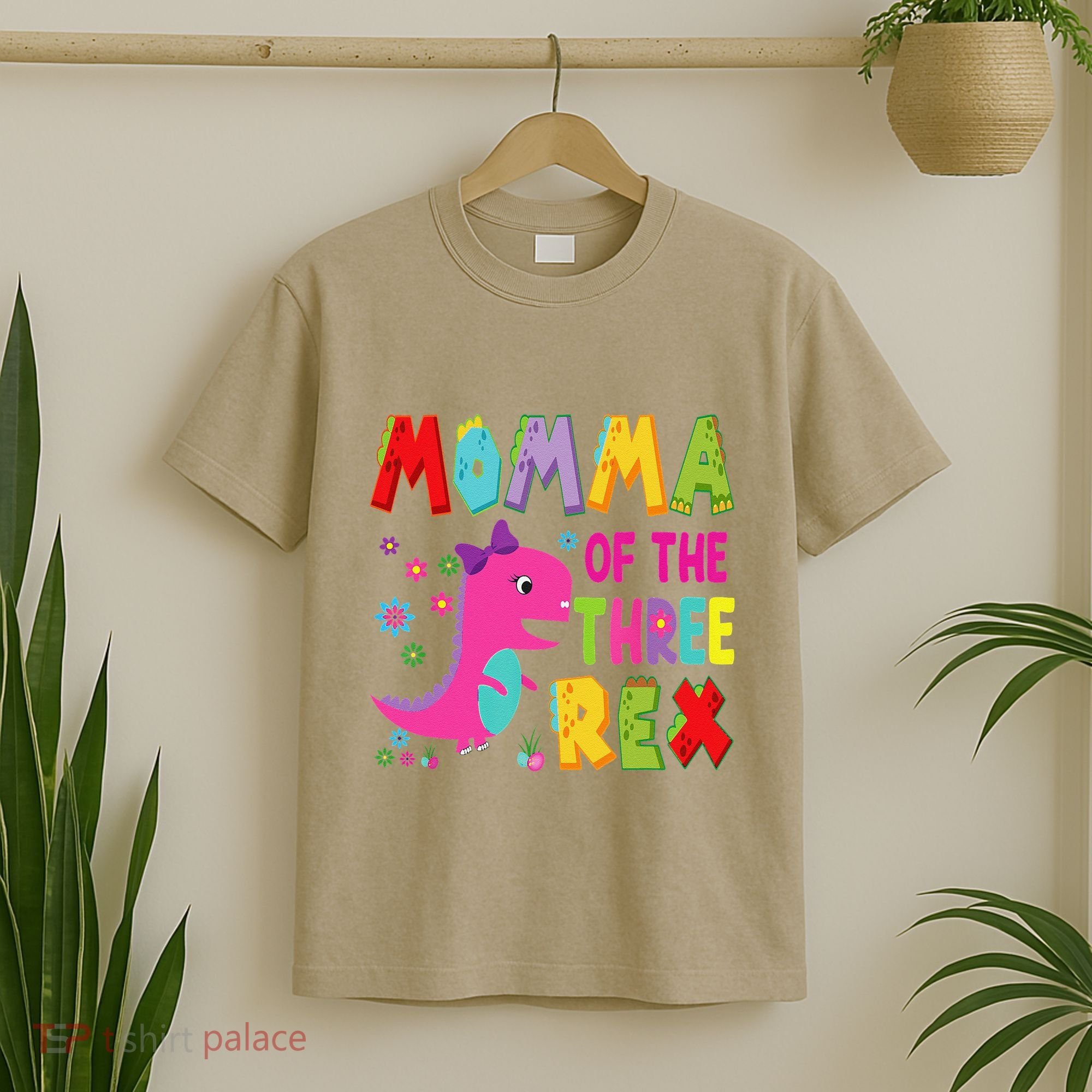 Momma Of The Three Rex 3rd Birthday Boy Dinosaur Trex T-Shirt