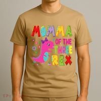 Momma Of The Three Rex 3rd Birthday Boy Dinosaur Trex T-Shirt thumb 3