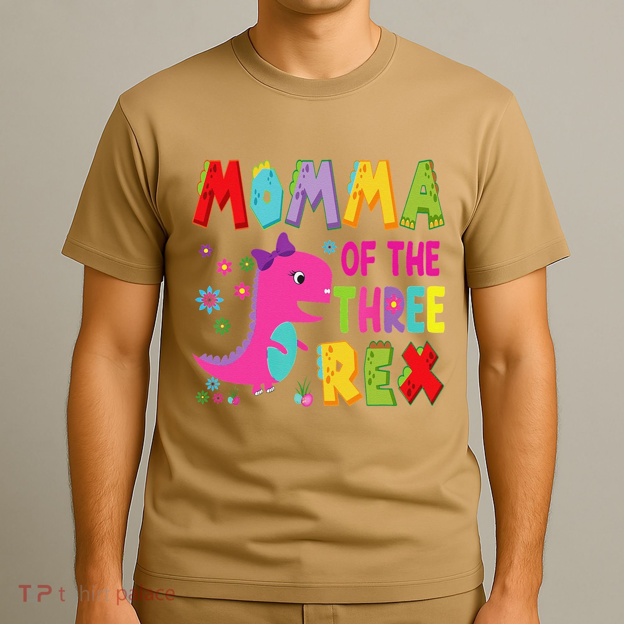 Momma Of The Three Rex 3rd Birthday Boy Dinosaur Trex T-Shirt