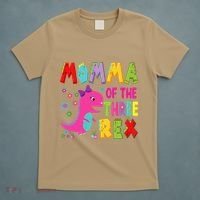 Momma Of The Three Rex 3rd Birthday Boy Dinosaur Trex T-Shirt thumb 5