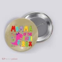 Momma Of The Three Rex 3rd Birthday Boy Dinosaur Trex Button thumb 0