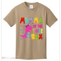 Momma Of The Three Rex 3rd Birthday Boy Dinosaur Trex Kids T-Shirt thumb 0