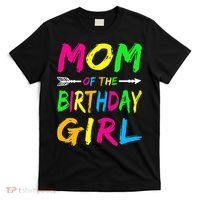 Mom of the Birthday Glows Retro 80's Party Glow T-Shirt thumb 0