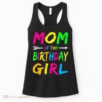 Mom of the Birthday Glows Retro 80's Party Glow Women's Tank Top thumb 0