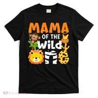Mama of the Wild One Zoo Theme Bday Safari Jungle Animals T-Shirt thumb 0