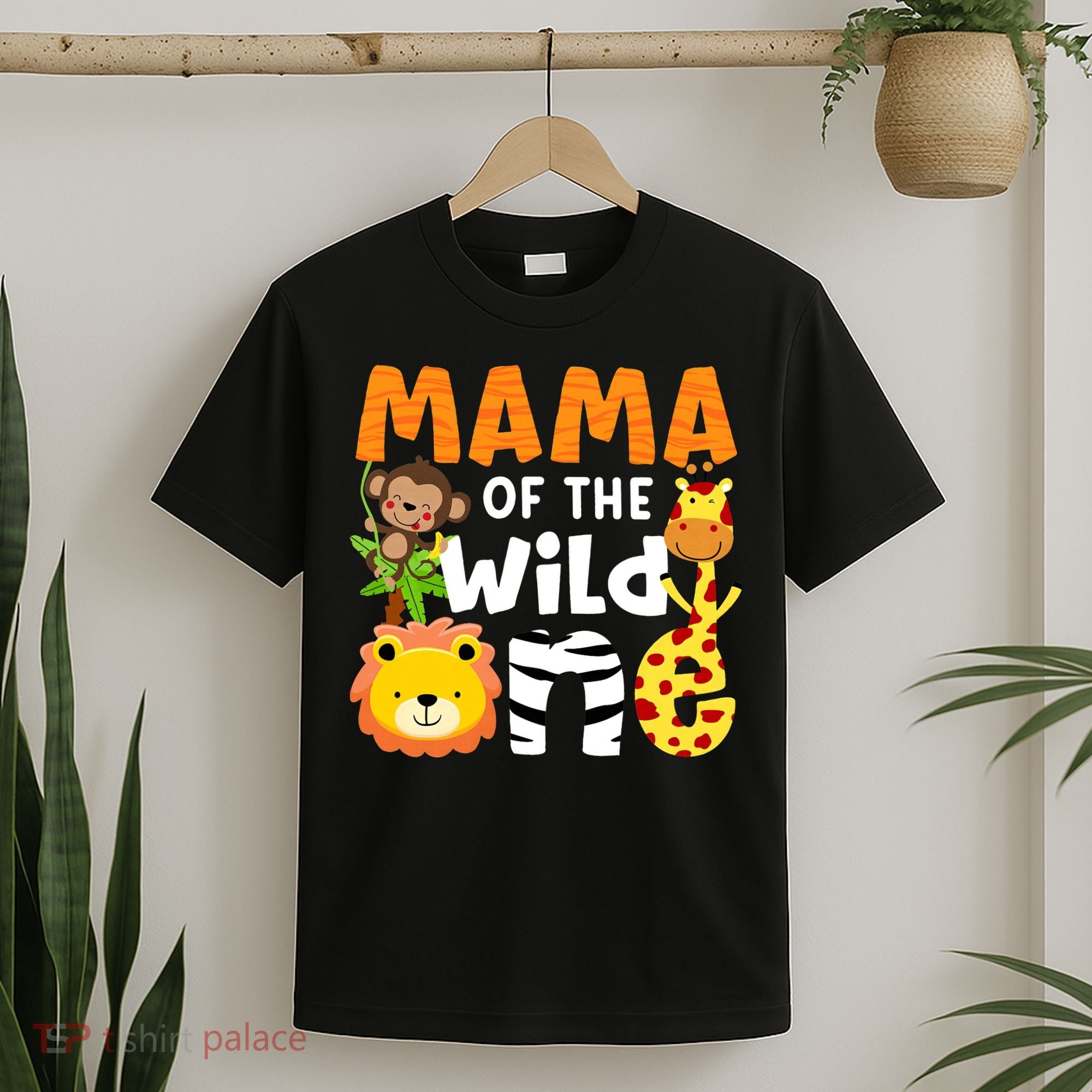 Mama of the Wild One Zoo Theme Bday Safari Jungle Animals T-Shirt