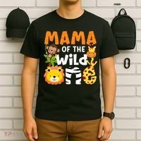 Mama of the Wild One Zoo Theme Bday Safari Jungle Animals T-Shirt thumb 6