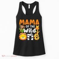 Mama of the Wild One Zoo Theme Bday Safari Jungle Animals Women's Tank Top thumb 0