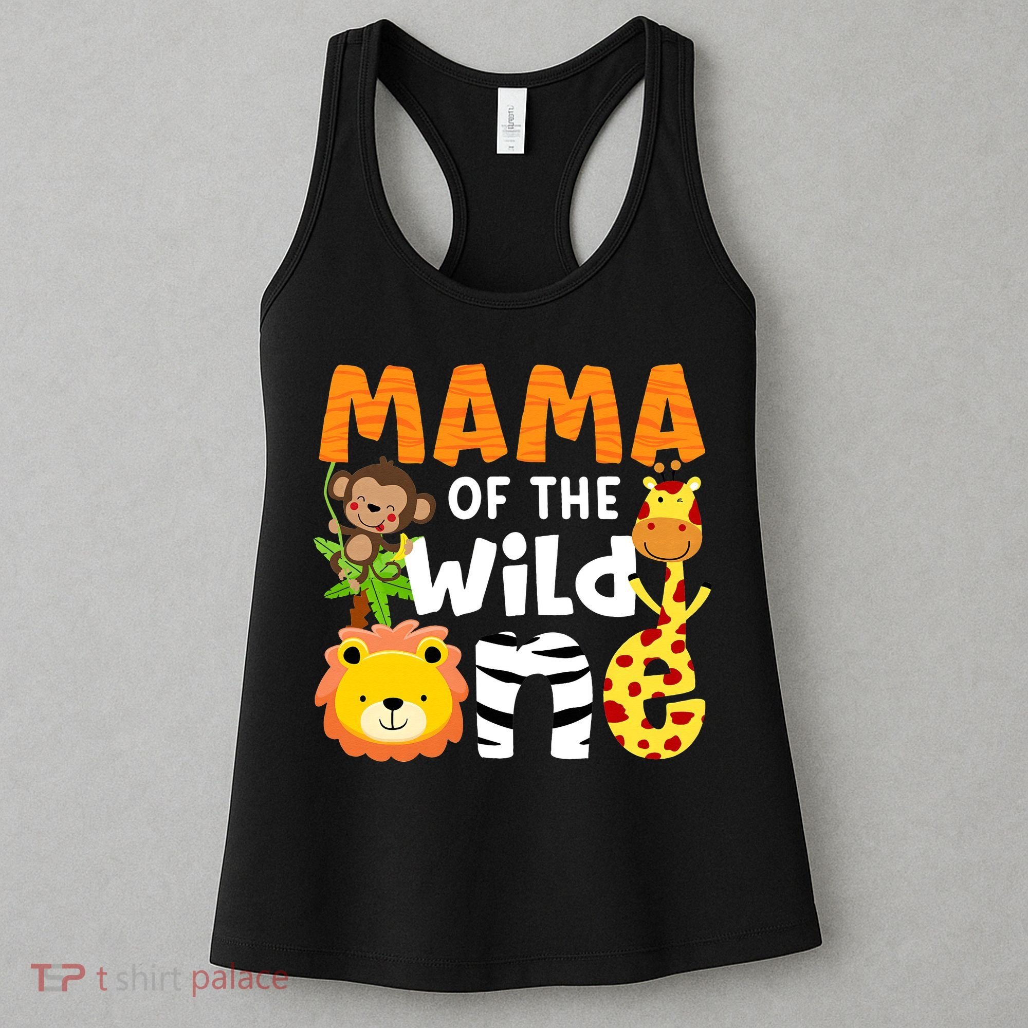 Mama of the Wild One Zoo Theme Bday Safari Jungle Animals Women's Tank Top