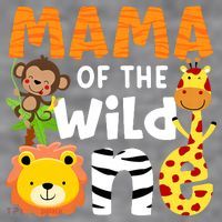 Mama of the Wild One Zoo Theme Bday Safari Jungle Animals Women's Racerback Cropped Tank thumb 2