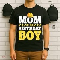 Mom of the Birthday Boy Construction Birthday Party Hat Gift T-Shirt thumb 6