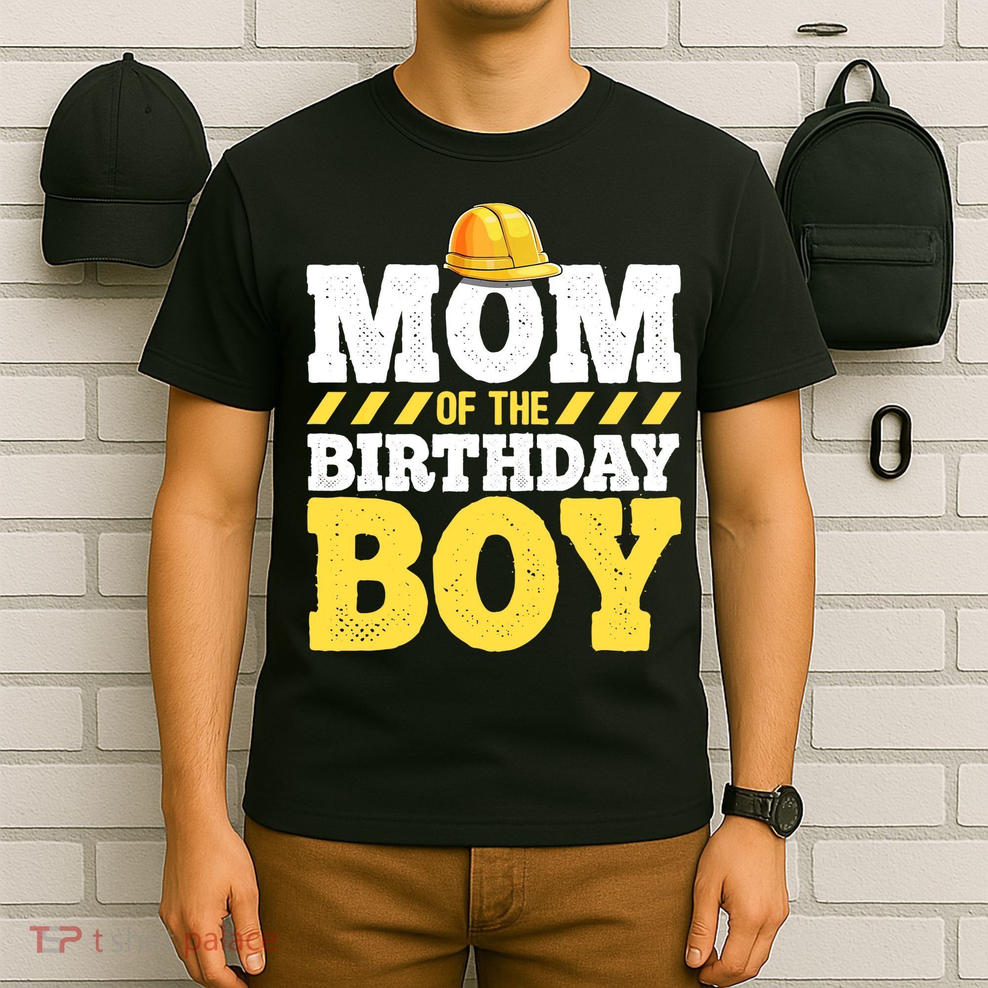 Mom of the Birthday Boy Construction Birthday Party Hat Gift T-Shirt