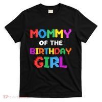 Mommy Of The Birthday Girl Master Builder Bricks Blocks T-Shirt thumb 0