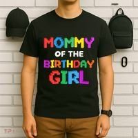 Mommy Of The Birthday Girl Master Builder Bricks Blocks T-Shirt thumb 6