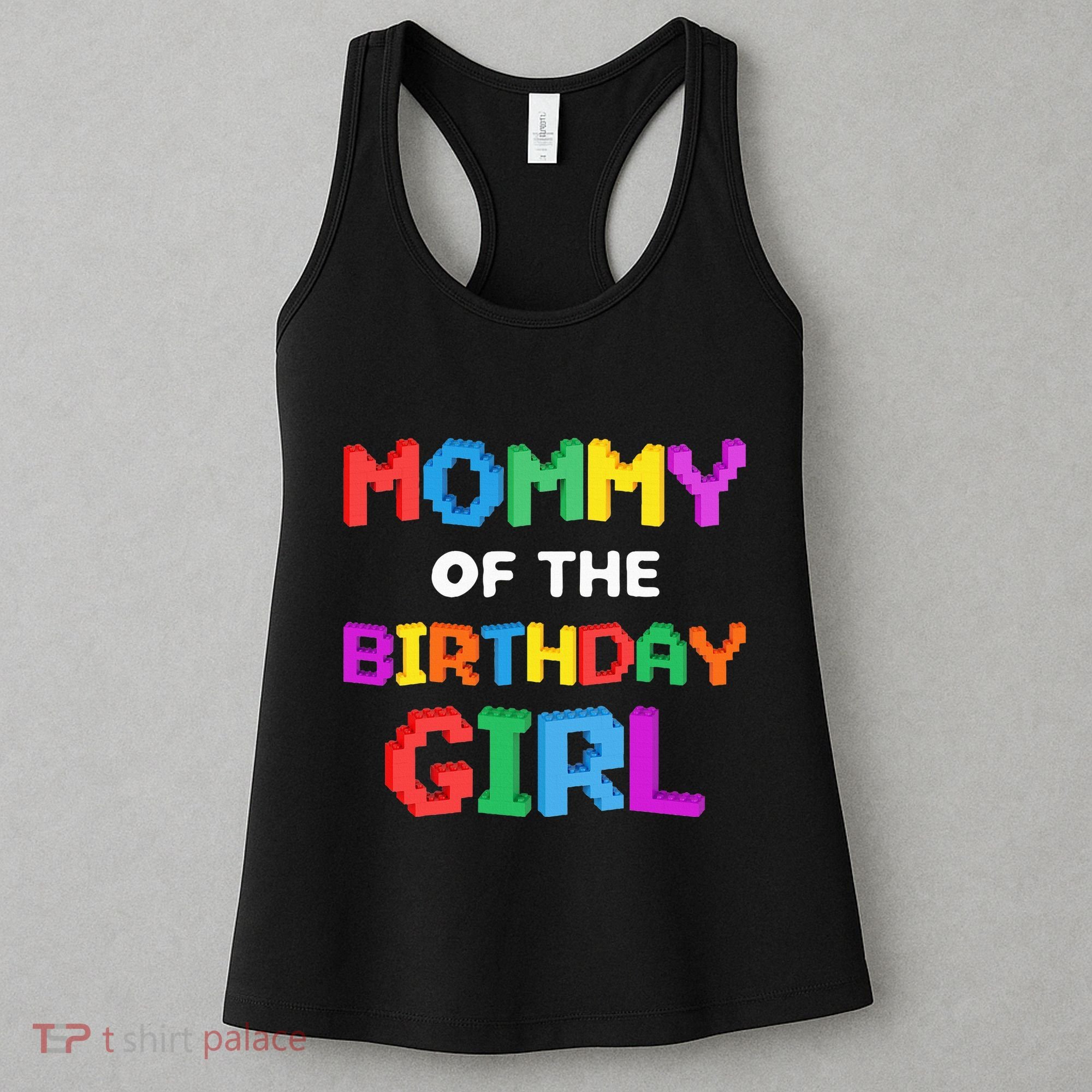 Mommy Of The Birthday Girl Master Builder Bricks Blocks Women's Tank Top
