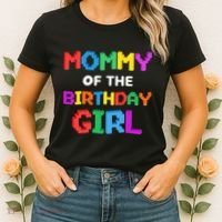 Mommy Of The Birthday Girl Master Builder Bricks Blocks Women's T-Shirt thumb 2