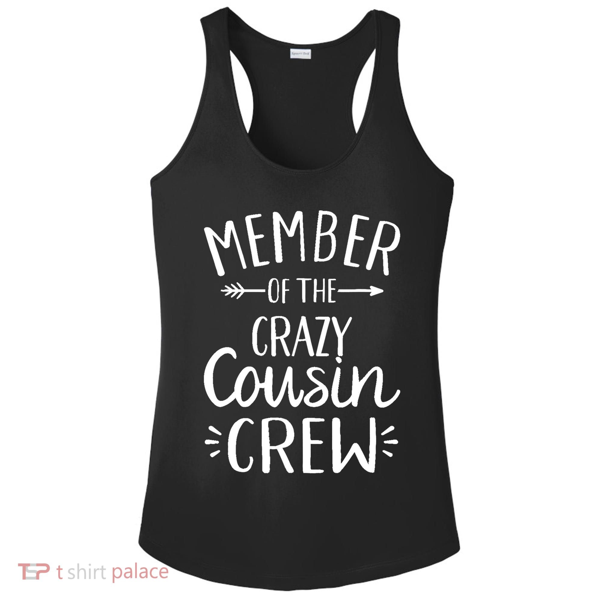 Member of the crazy cousin crew Ladies PosiCharge Competitor Racerback Tank