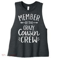 Member of the crazy cousin crew Women's Racerback Cropped Tank thumb 0
