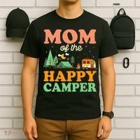 Mom Of The Happy Camper Women 1st Bday Camping Trip T-Shirt thumb 6