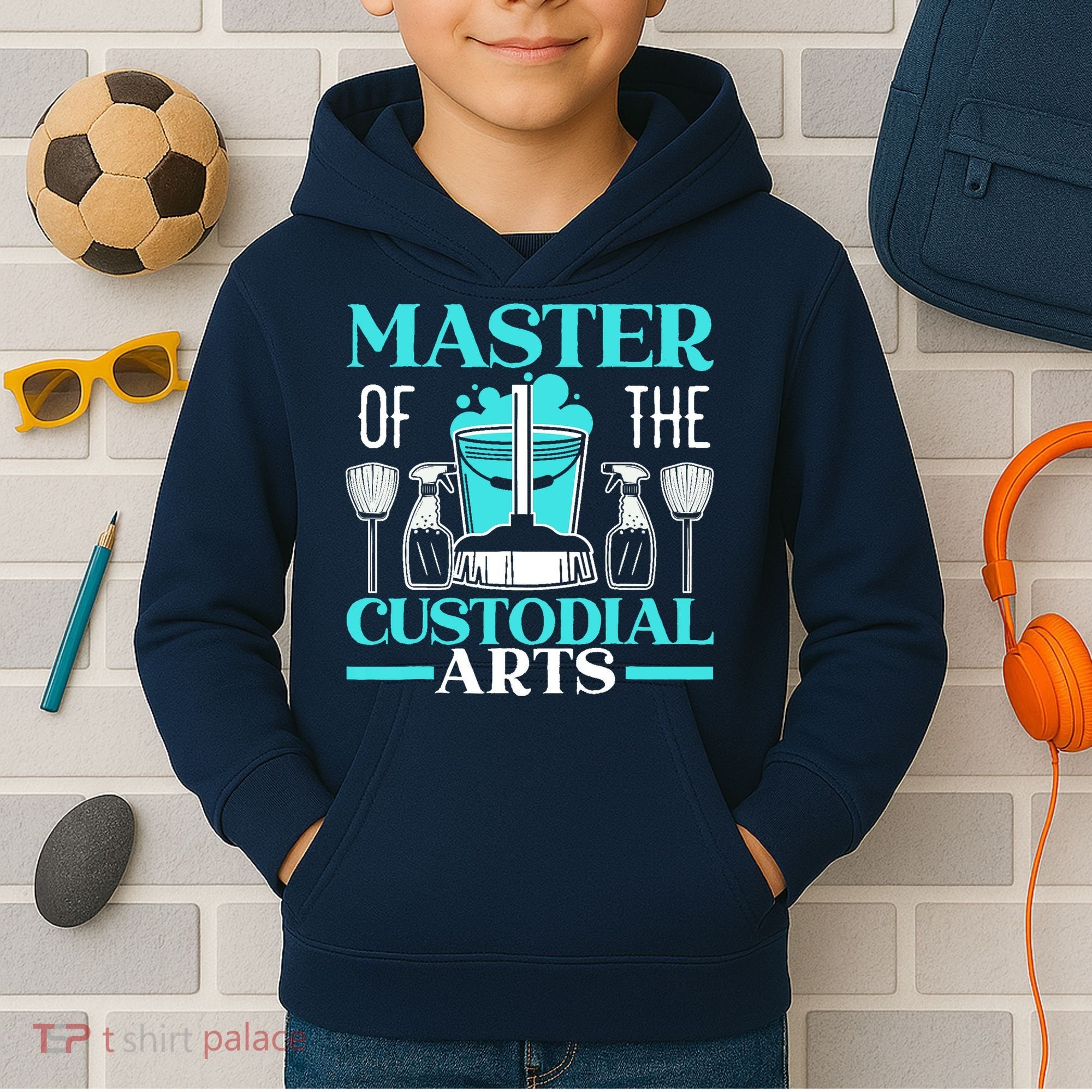 Master Of The Custodial Arts Janitor School Custodian Kids Hoodie