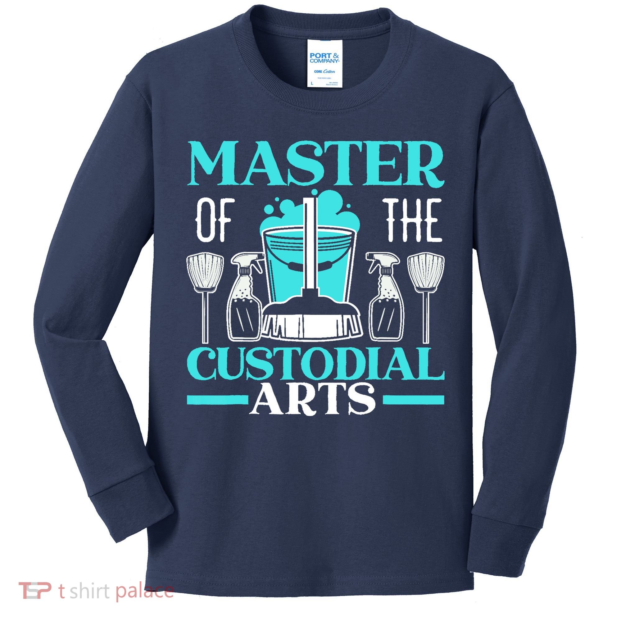 Master Of The Custodial Arts Janitor School Custodian Kids Long Sleeve Shirt