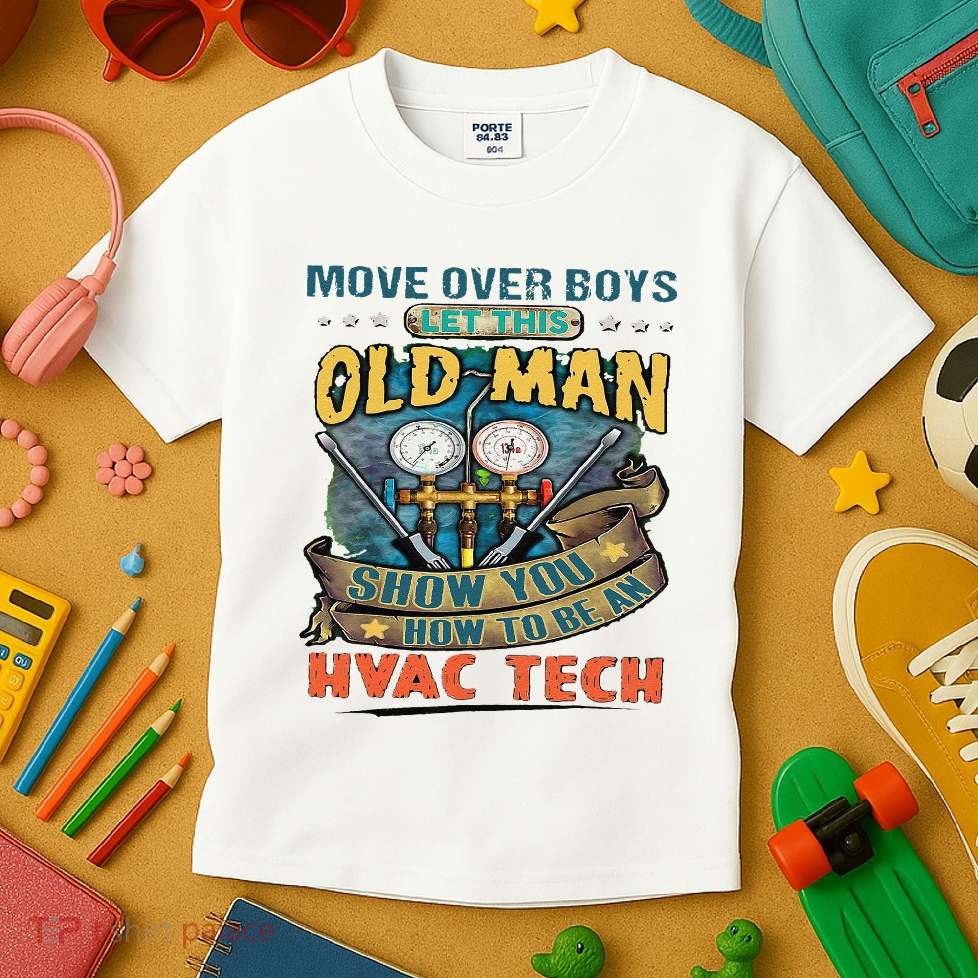 Move Overlet This Old Man Show You How To Be An Hvac Kids T-Shirt