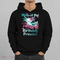 Mom Of The Birthday Princess And Axolotl Birthday Hoodie thumb 0