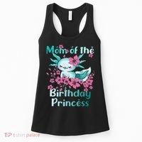 Mom Of The Birthday Princess And Axolotl Birthday Women's Tank Top thumb 0