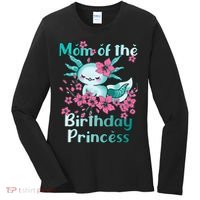 Mom Of The Birthday Princess And Axolotl Birthday Women's Long Sleeve Shirt thumb 0