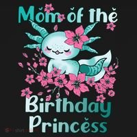 Mom Of The Birthday Princess And Axolotl Birthday Kids Sweatshirt thumb 2