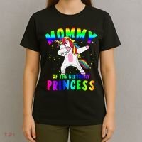 Mommy Of The Birthday Princess Magical Unicorn T-Shirt thumb 4