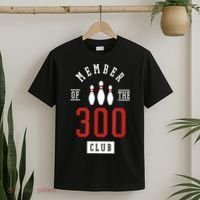Member Of The 300 Club Bowling Ball Strike Pins T-Shirt thumb 2