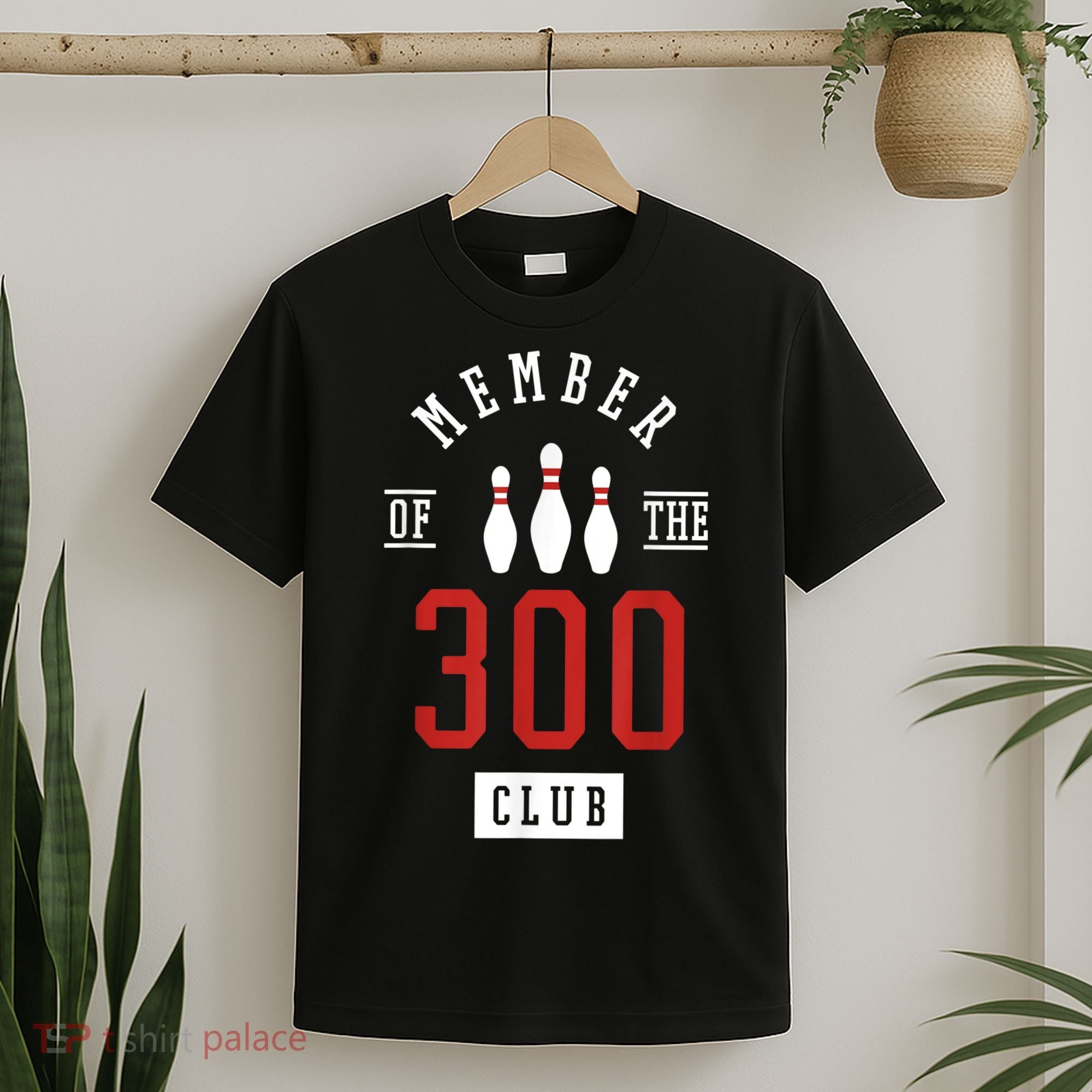 Member Of The 300 Club Bowling Ball Strike Pins T-Shirt