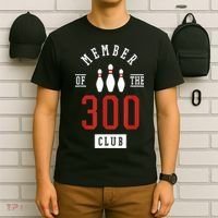 Member Of The 300 Club Bowling Ball Strike Pins T-Shirt thumb 6