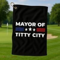 Mayor Of Titty City Golf Towel thumb 1