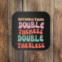 Mother Of Twins Double The Mess Double The Bless Funny Coaster thumb 0