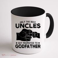 Mens Only The Best Uncles Get Promoted To Godfather Coffee Mug thumb 1